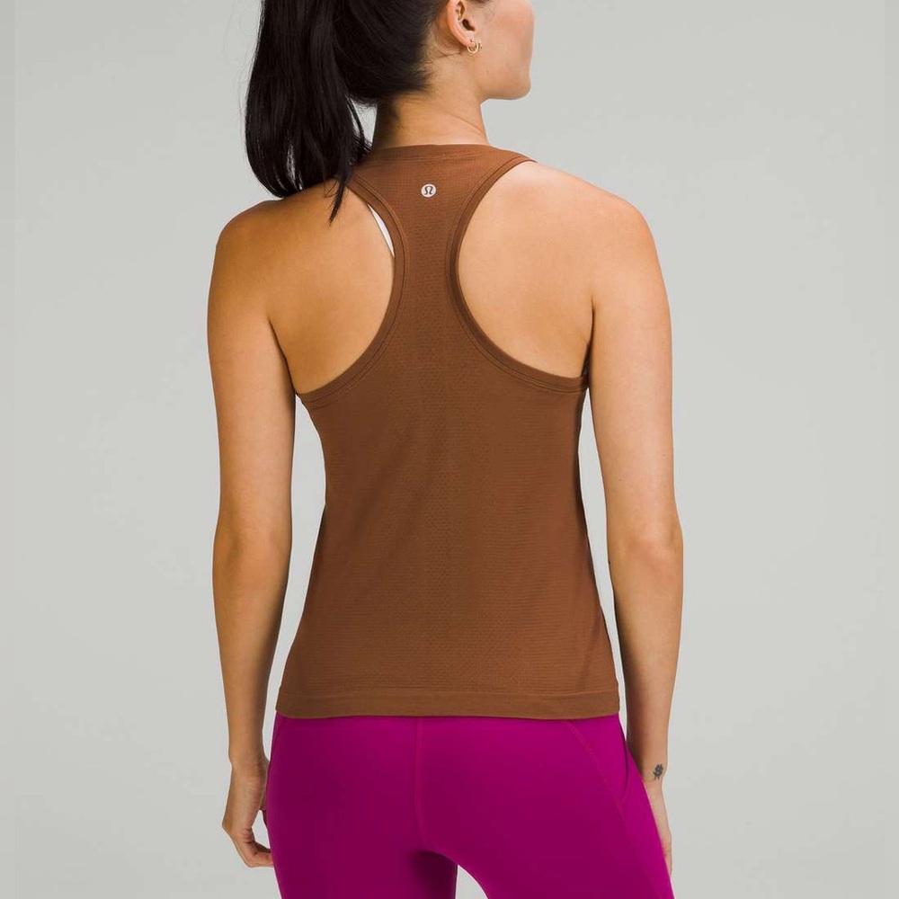 brown/beige lululemon nulu tank top